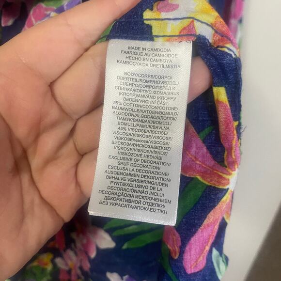 Lauren Ralph Lauren Long Sleeve Pajama Top Blouse Collared Button Down Sz L - Picture 9 of 11